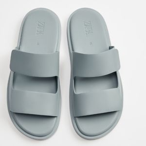 Zara Man Monochrome 10 US 44 EU Slate Gray Men Shoe Sandal Slides